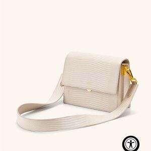 Mini Flap Crossbody - Ivory Lizard